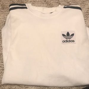 Adidas White Logn Sleeve
